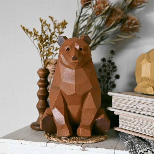 【 再入荷 】SUORA MONEY BANK ｜ Bear 木彫りのクマみたいな貯金箱 熊 くま ブラウン
