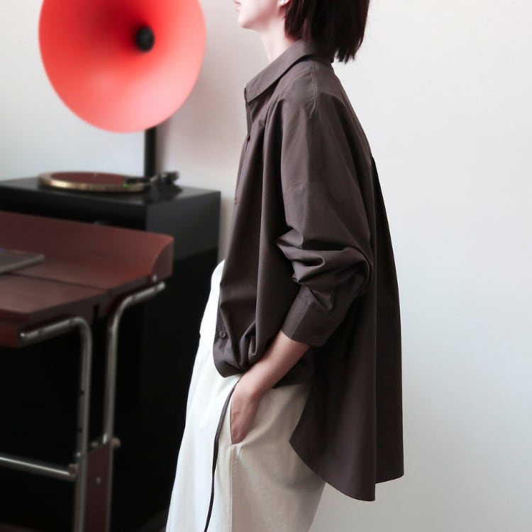 アジャスタブルステップヘムレイジーシャツ A02132