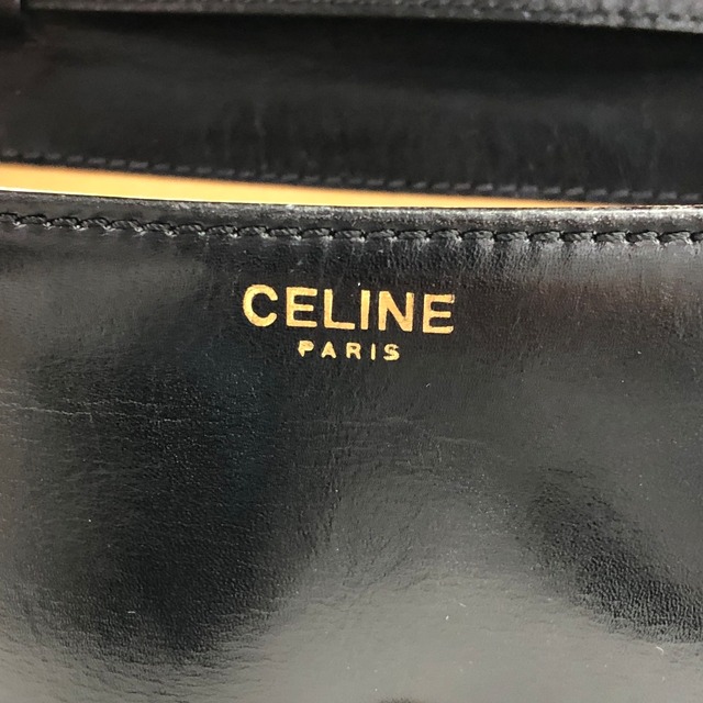 CELINE セリーヌ ショルダーバッグ ブラック ブラゾン レザー vintage ヴィンテージ オールド 533ix8
