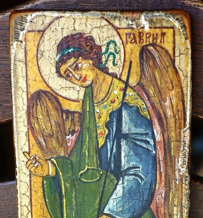 イコン画 大天使ガブリエル 壁掛板絵 | こりすのパン屋Base店 （世界の