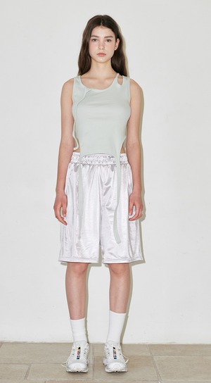 [sllow garments] LINE TRACK SHORTS -SILVER 正規品 韓国ブランド 韓国代行 韓国通販 韓国ファッション スローガーメンツ sllowgarments