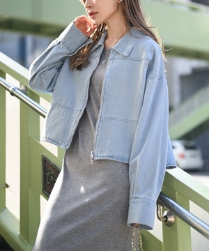 タックスリーブジップデニムジャケット【a-50148】.