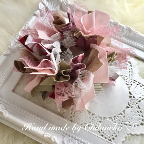 お花のコットンシュシュ♡(ロマン・ローズガーデン) 