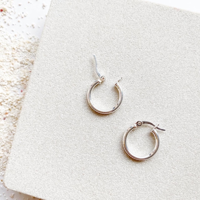 Silver mini hoop earrings