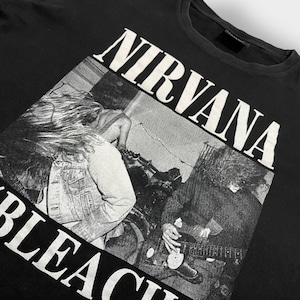 【BROADWAY】ニルヴァーナ ブリーチ ロゴ プリント バンドTシャツ バンT ロックT NIRVANA BLEACH カートコバーン L 半袖 US古着