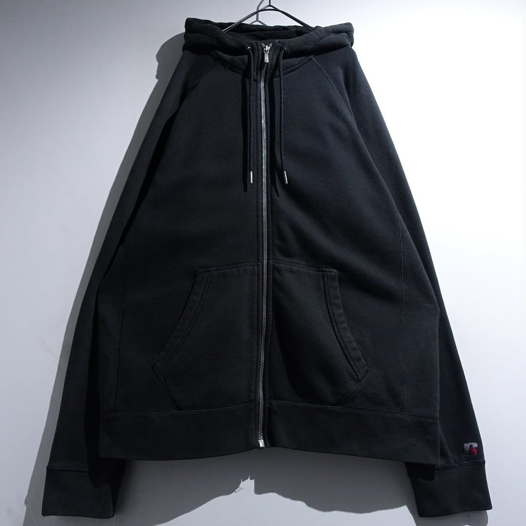 00s “RUSSELL” Black Logo Desgin Sweat Full Zip Parka