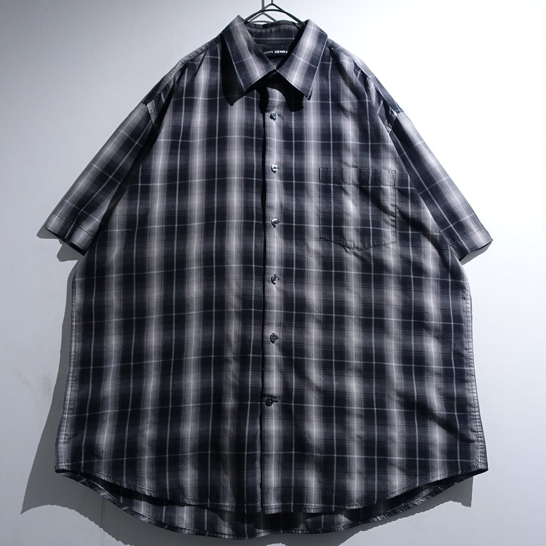 Monotone Ombre Check Pattern S/S Shirt