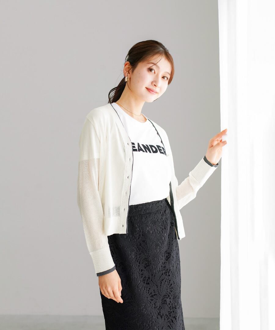 SALE 30％OFF】【 さりげなく映える 】 リネンタッチシアーニット