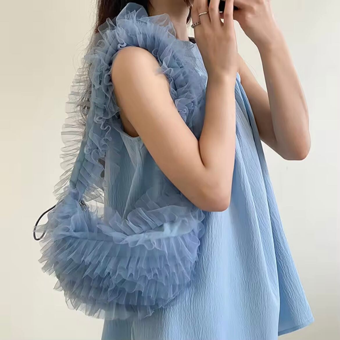 チュールラッフルショルダーバッグ