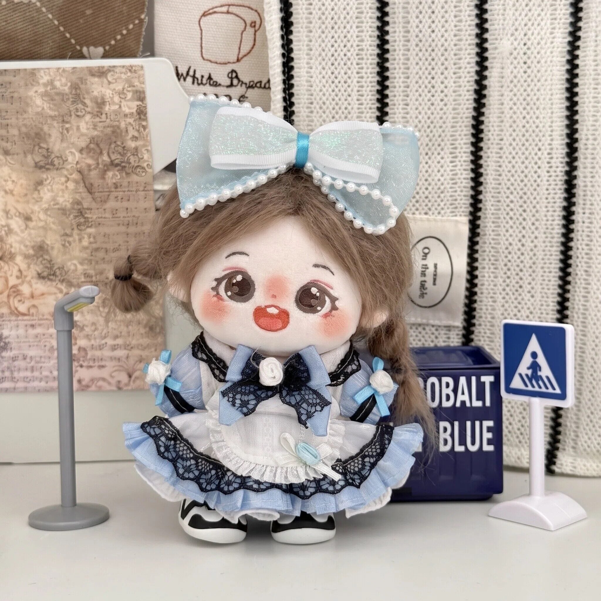 10cmぬいぐるみ用 プリンセス風 レースチュールドレス+ヘア