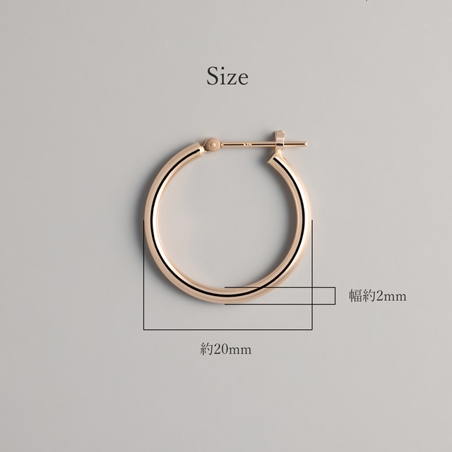 K18ピンクゴールド 直径20mm フープピアス【MKM0163P1】