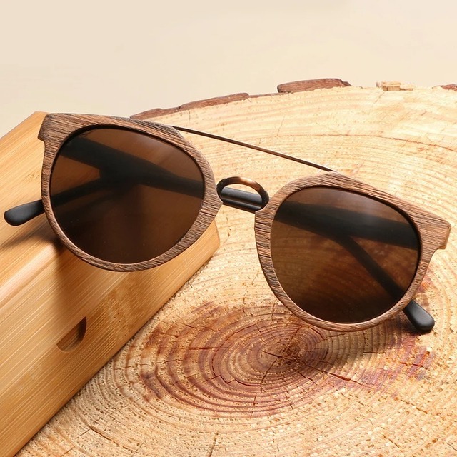 Wood Grain Boston Sunglasses / ウッド グレイン ボストン サングラス