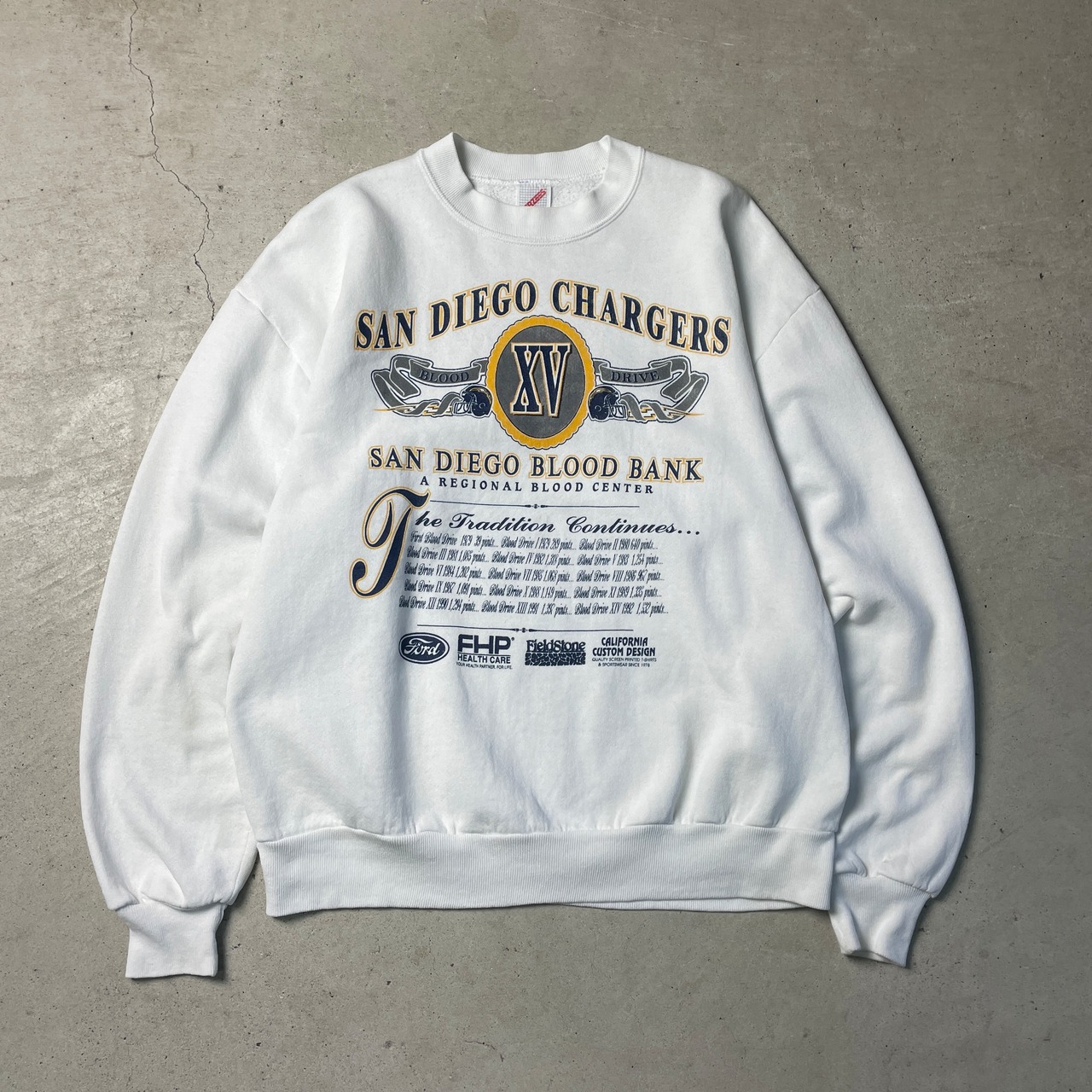 80年代 USA製 NFL サンディエゴ・チャージャーズ プリント スウェット 