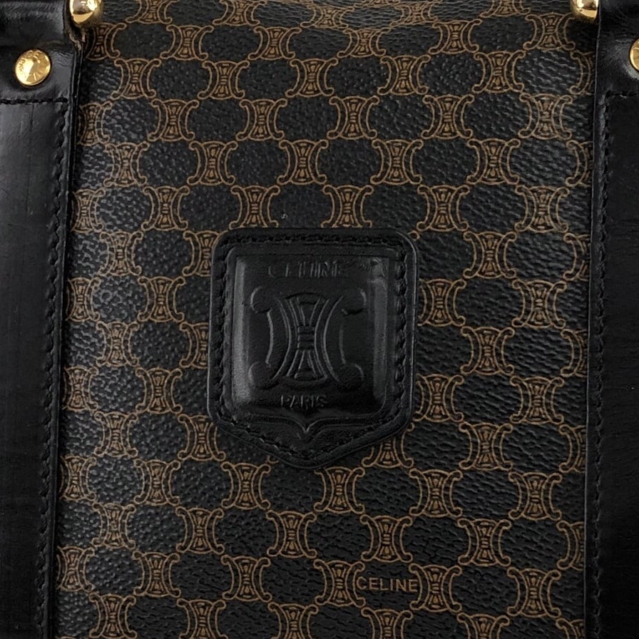 CELINE セリーヌ マカダム ハンドバッグ ブラック 2way ブラゾン型押し