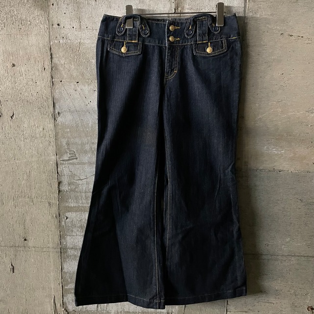 〖EURO_vintage〗bootscut design flare denim pants/ブーツカット デザイン フレア デニム パンツ/msize/#0203