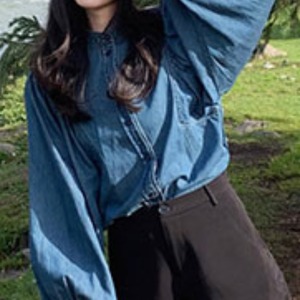 デニムパフスリーブシャツ W01186