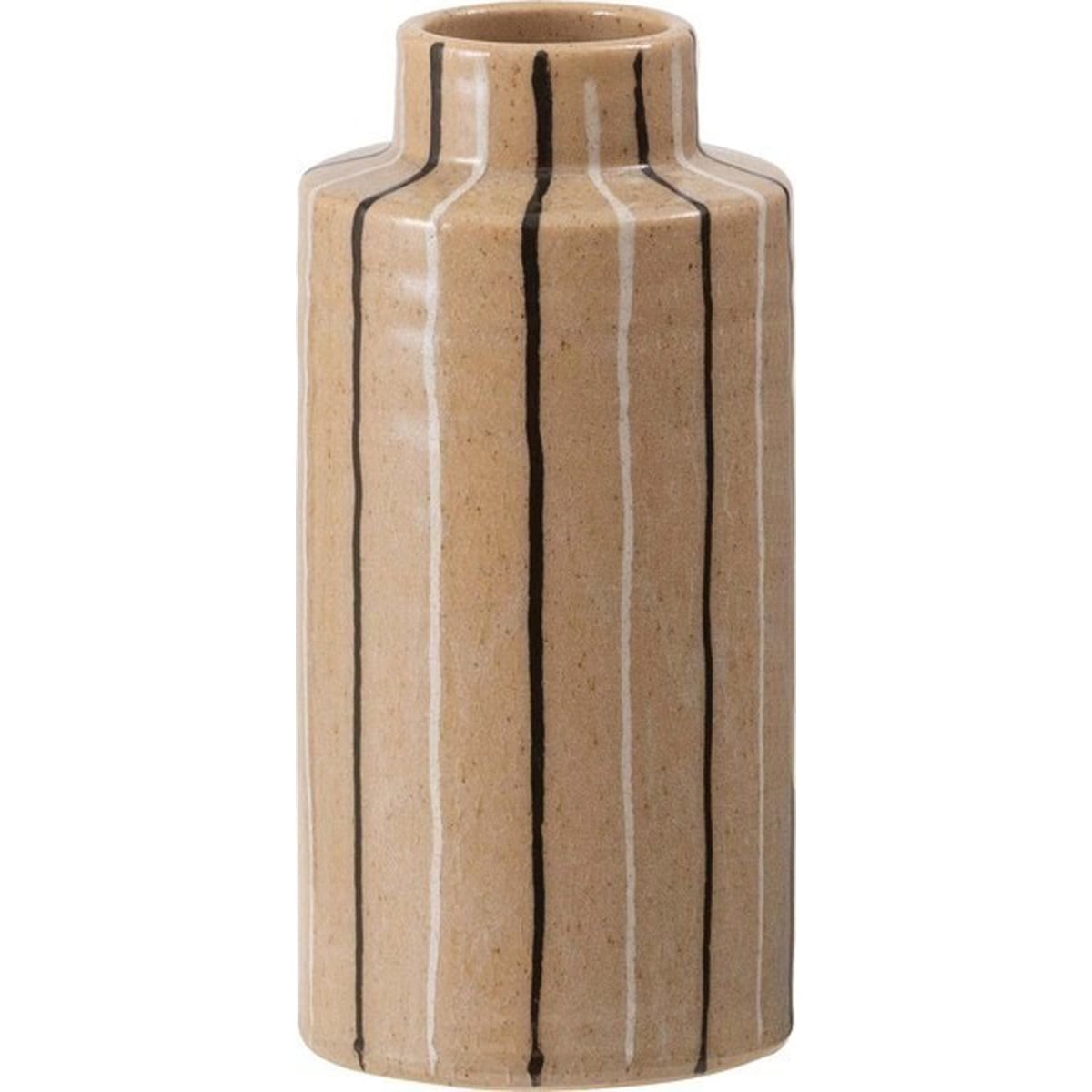 フラワーベース 花瓶 花びん かびん フラワースタンド 陶器 おしゃれ ドライフラワー シンプル生花 卓上 床置き 陶器製 和モダン モダン レトロ ベーシック インテリア 寝室 リビング 玄関 廊下 室内 大きめ ベージュ グレー 高さ22cm ストライプ ボーダー スリム