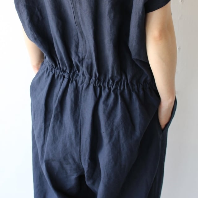 HAVERSACK リネンVネックオールインワン 652301 （Navy） | C.COUNTLY