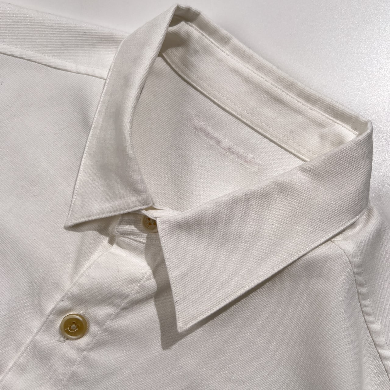 PAPAS パパス ワッペン付き スリーポケット 半袖シャツ リネン混 サイズ 48 M /ホワイト/麻混/メンズ/日本製