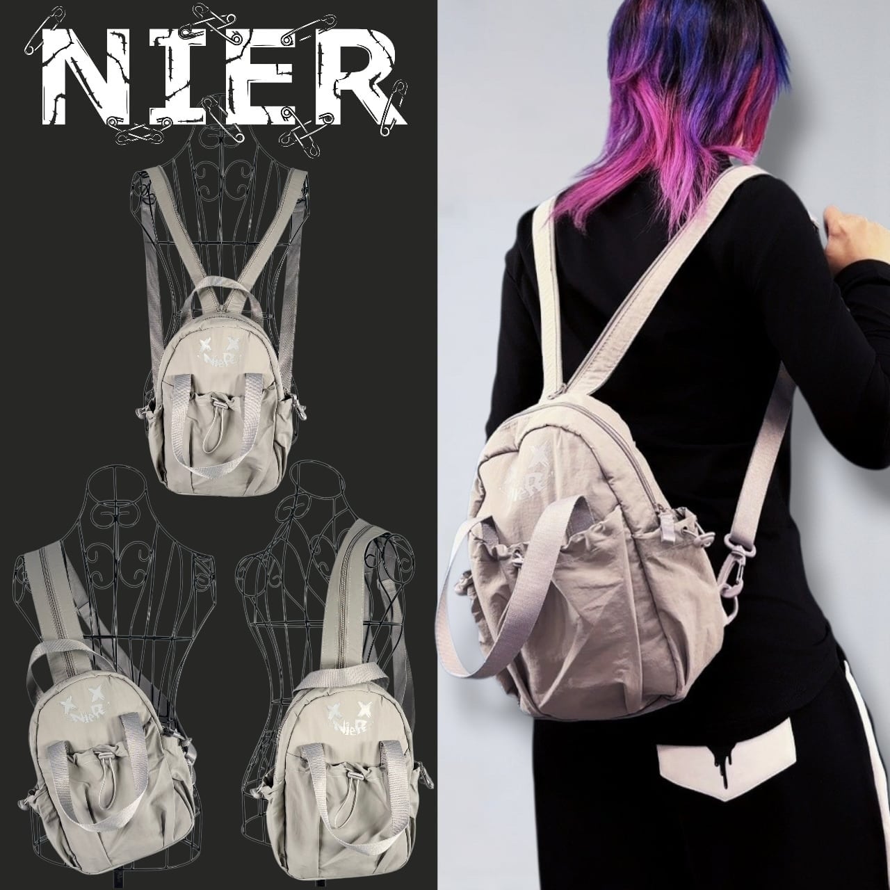 3WAY COMPACTバックパック【BEIGE】 | NIER CLOTHING