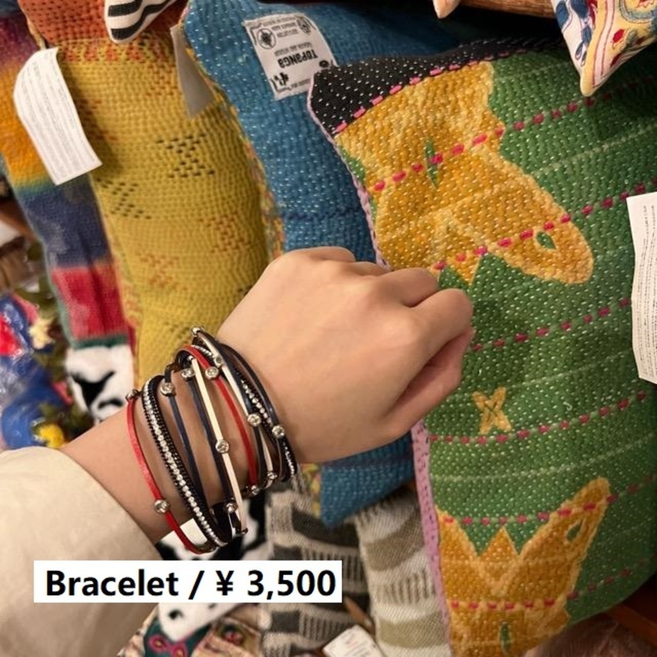 TOPANGA Accessory　ブルーチャームレザーブレスレット　アクセサリー　ブレスレット　レザー　小物　夏コーデ