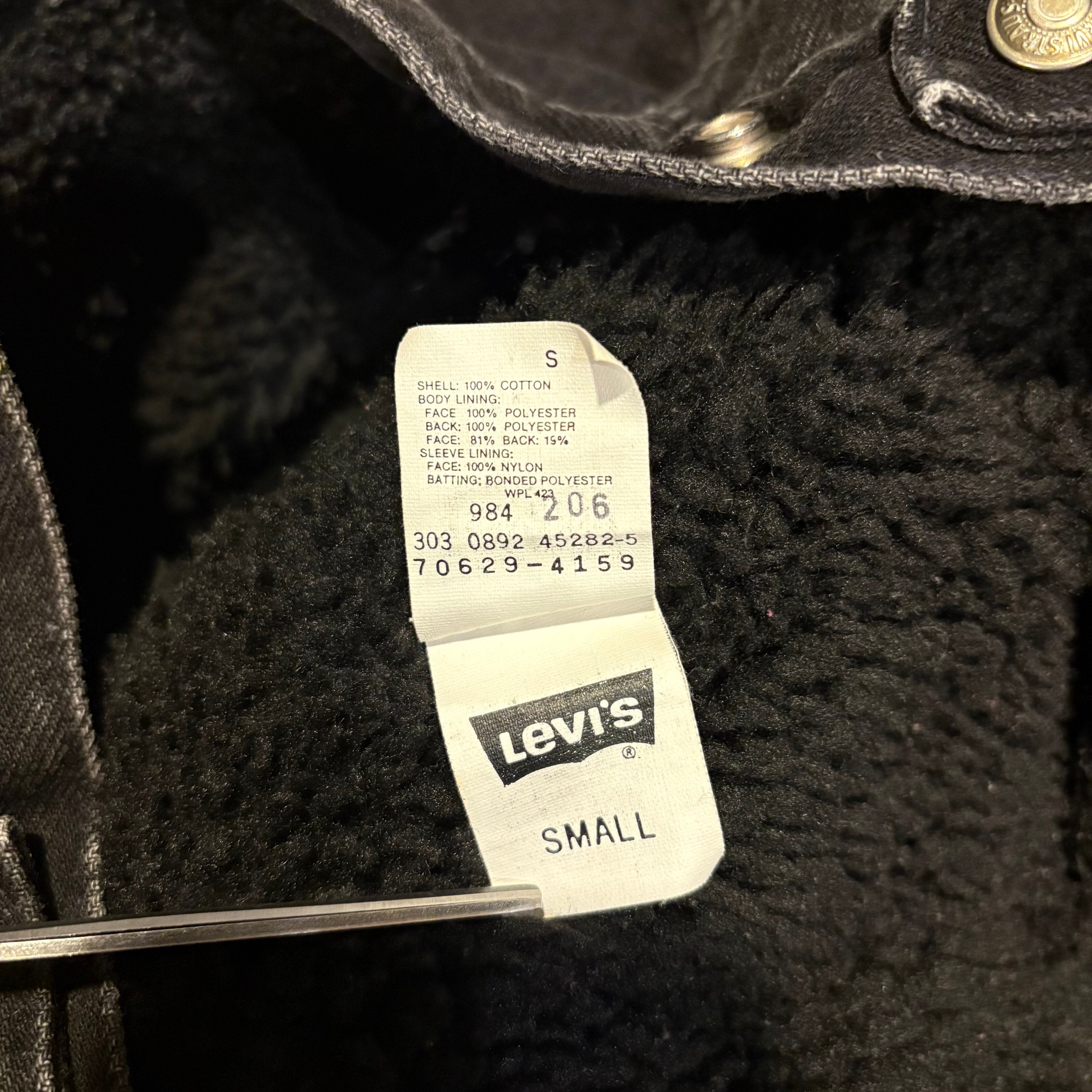 USA製 リーバイス 70629-4159 ボア ブラック デニムジャケット Levi's(リーバイス) / ブラックデニムボアジャケット/黒ボア/90s