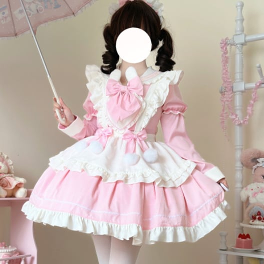 ゆめかわ♡全3カラー つけ袖付きうさ耳メイド服 kos20☆ | ゆめ ゆめかわ♡全3カラー つけ袖付きうさ耳メイド服 kos20☆ | ゆめ