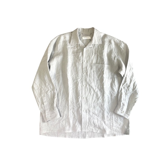 PERS PROJECTS / linen WIDE FIT open c shirts  / lt gray