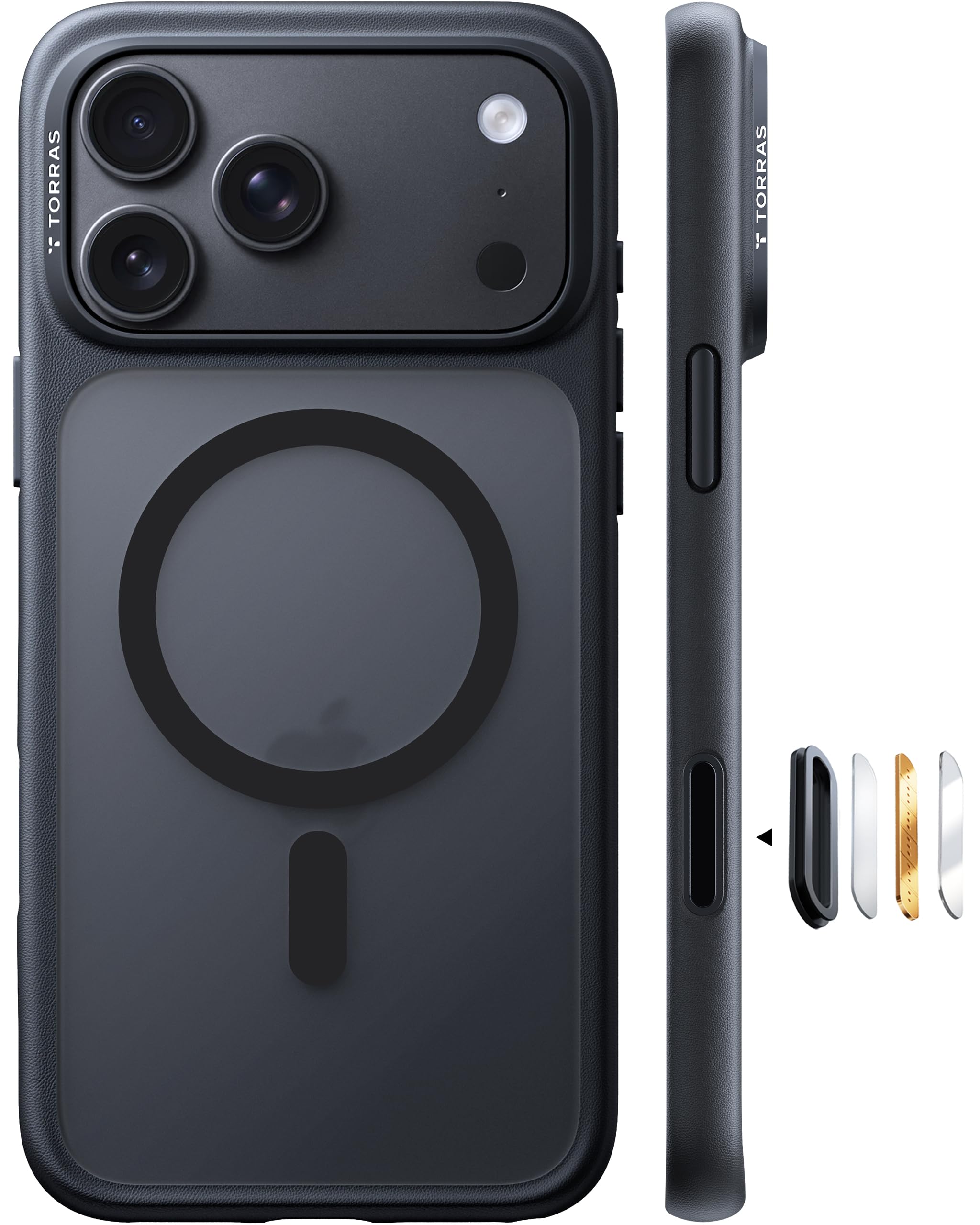 TORRAS iPhone 18 Pro 用ケース【高性能強力マグネット・6年続くロングセラー】3倍米軍MIL規格 ブラック