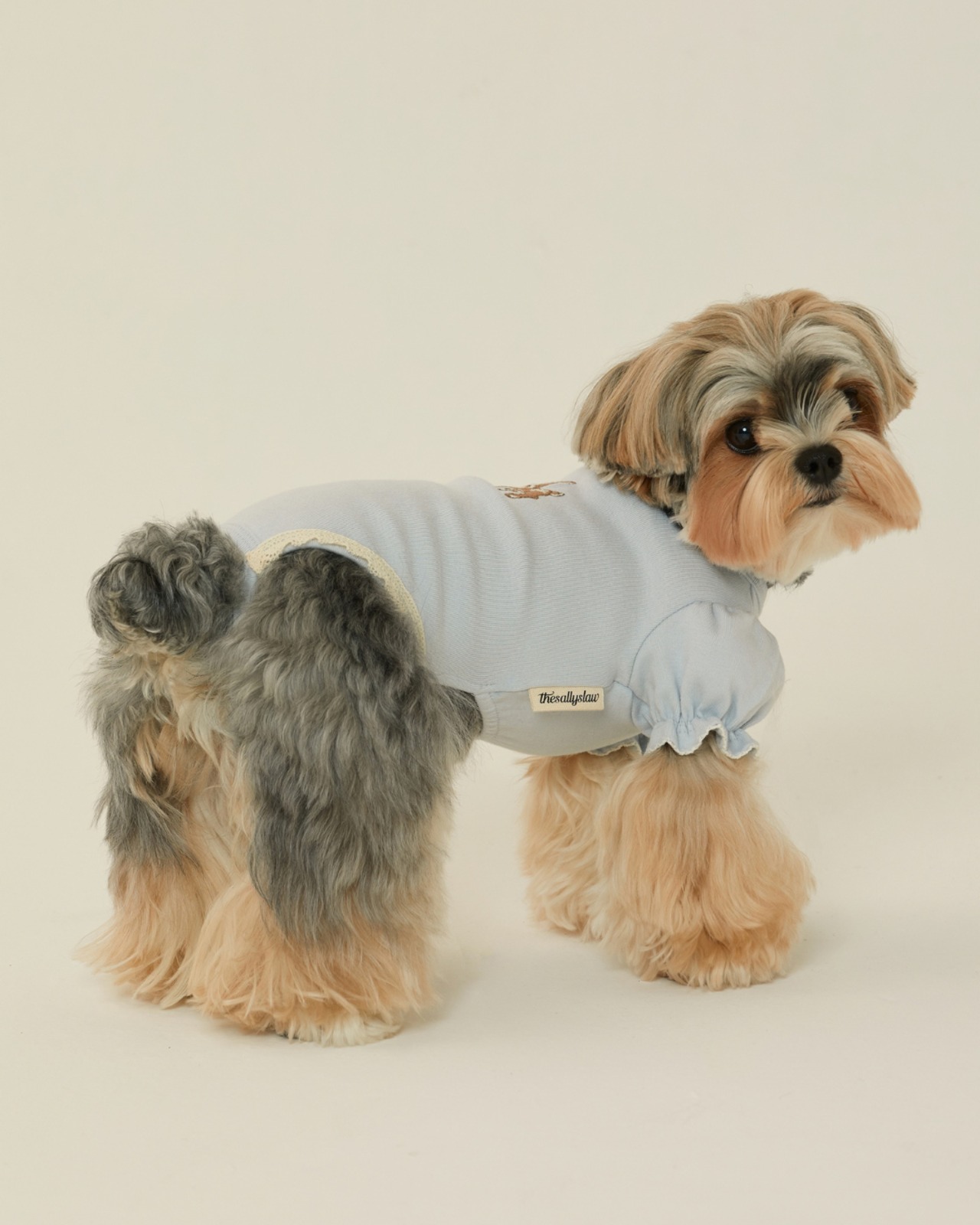 【予約】[ thesallyslaw ] Chloe Puff Romper｜Baby Blue - 5