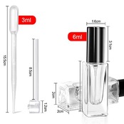 Teenitor アトマイザー 6ml スプレーボトル ガラス製 携帯用 香水入れ 4本 携帯用 香水詰め替え スプレー容器 小さい(黒)