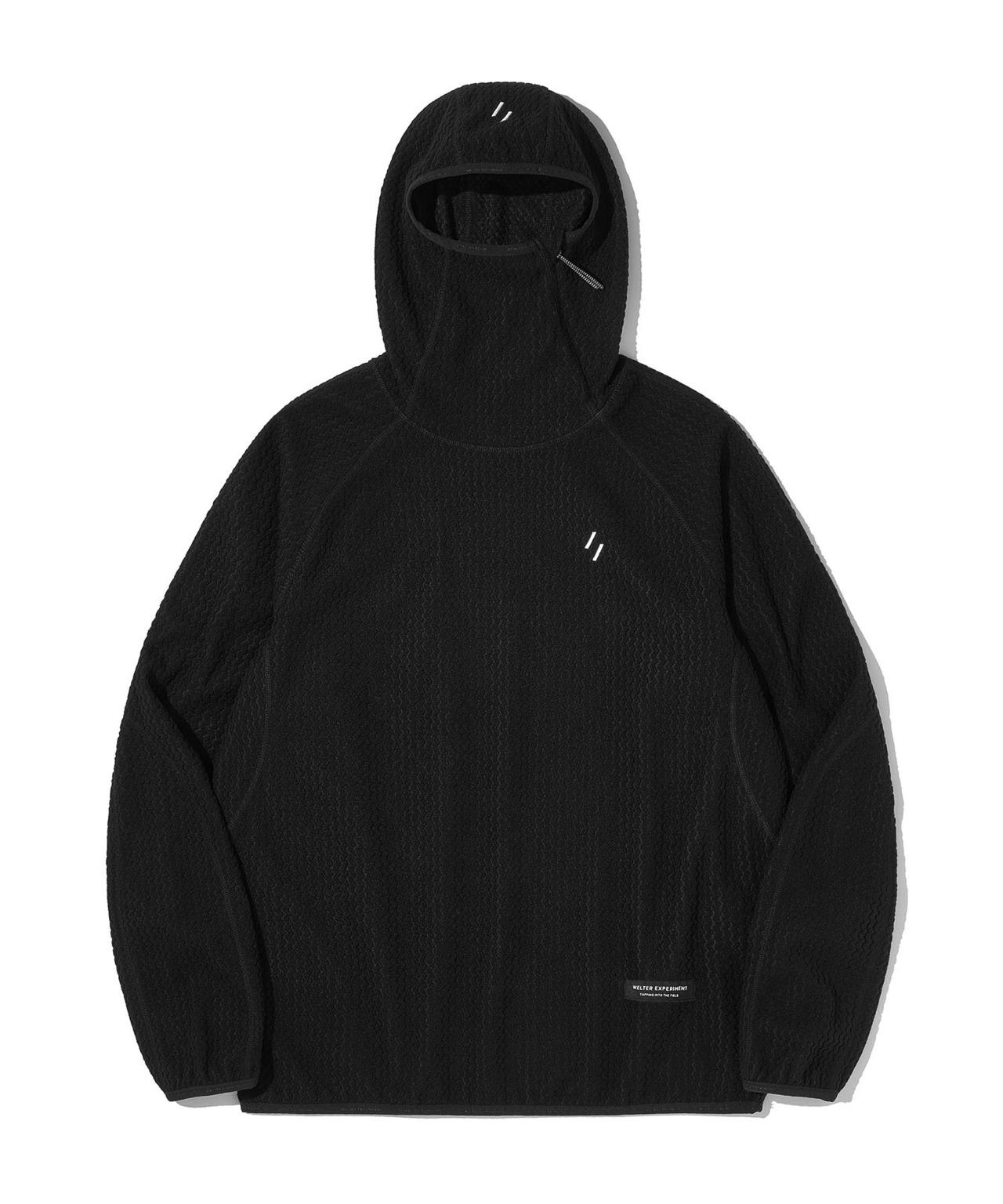 CALORA FLEECE HOODED PULLOVER_BLACK