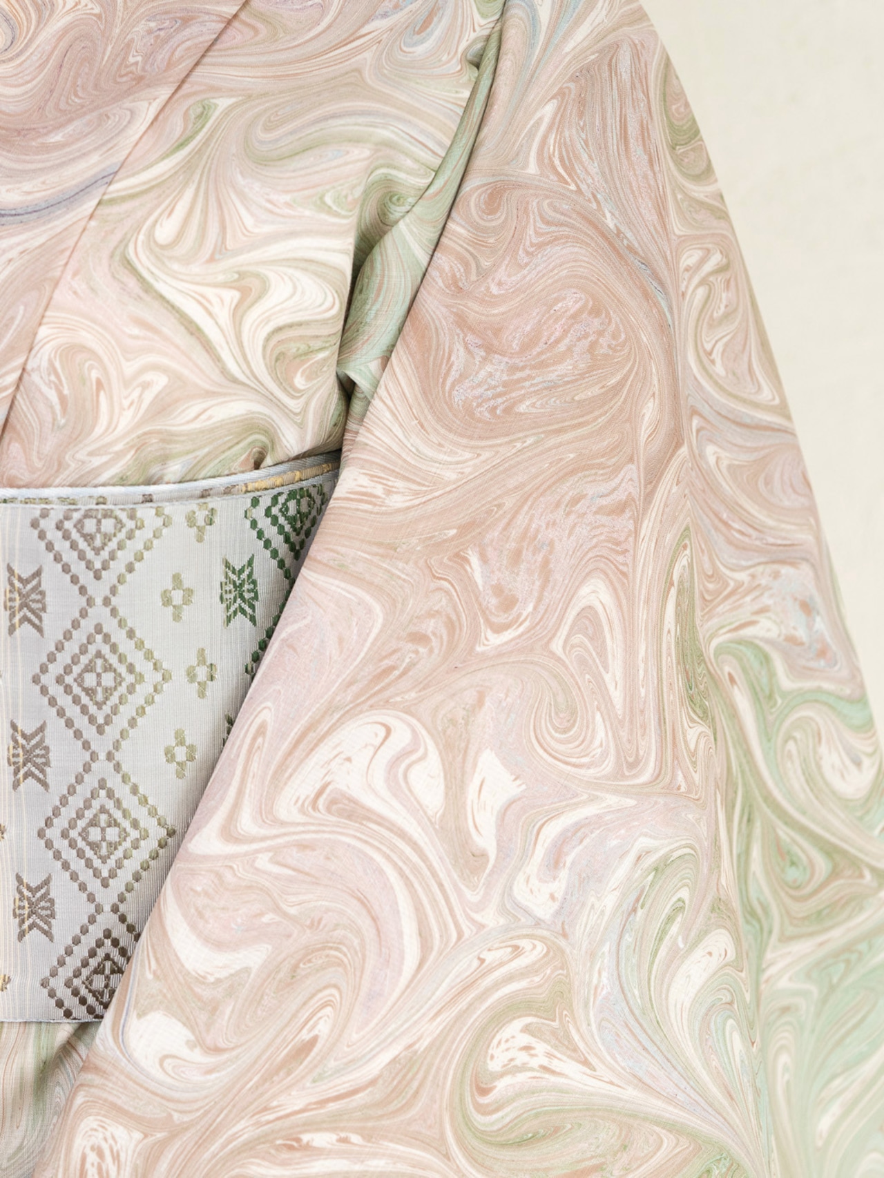 「夢の中の花の池で」マーブル柄〜セオアルファ 浴衣・夏着物・単衣