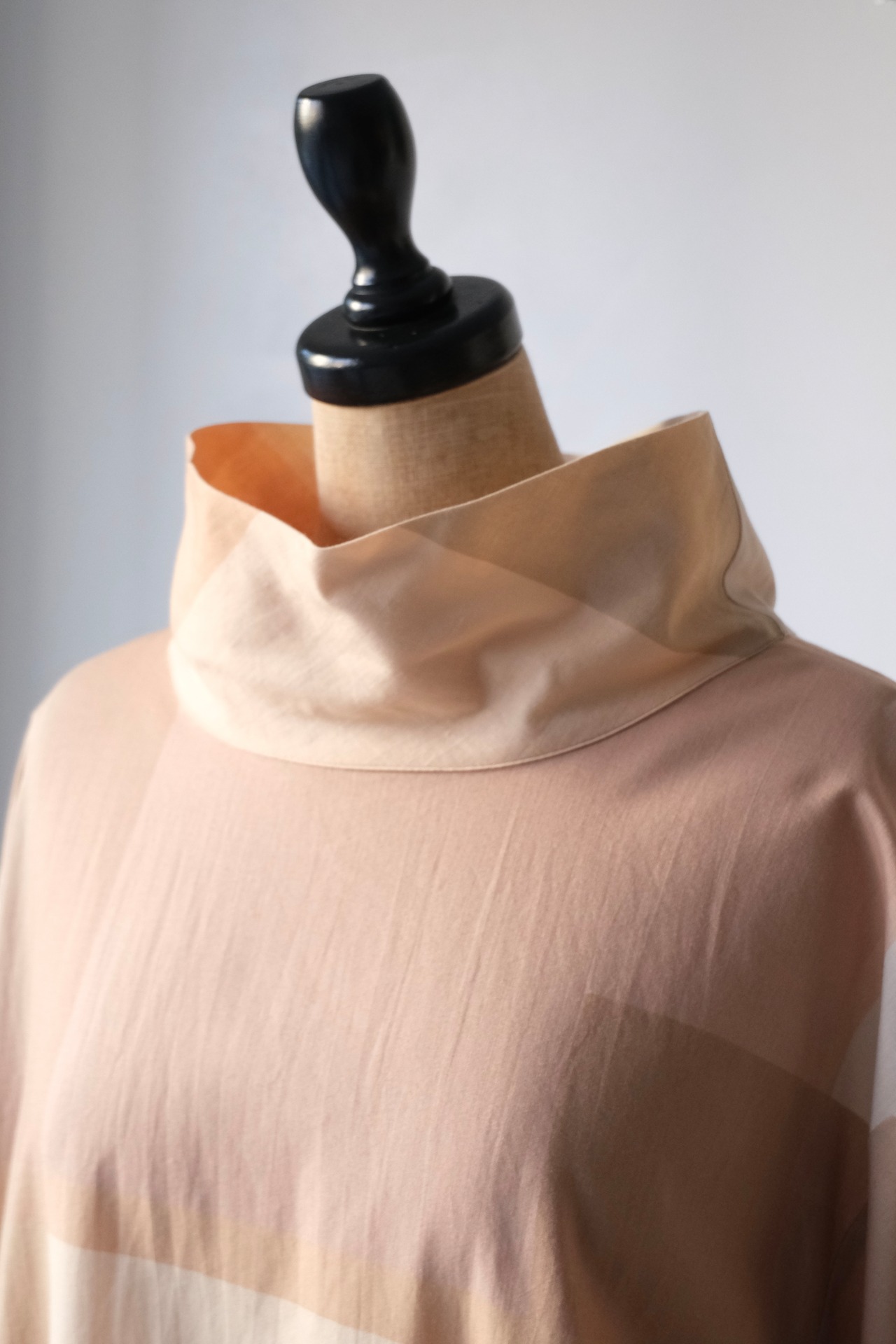 Marimekko beige block pattern high neck dress