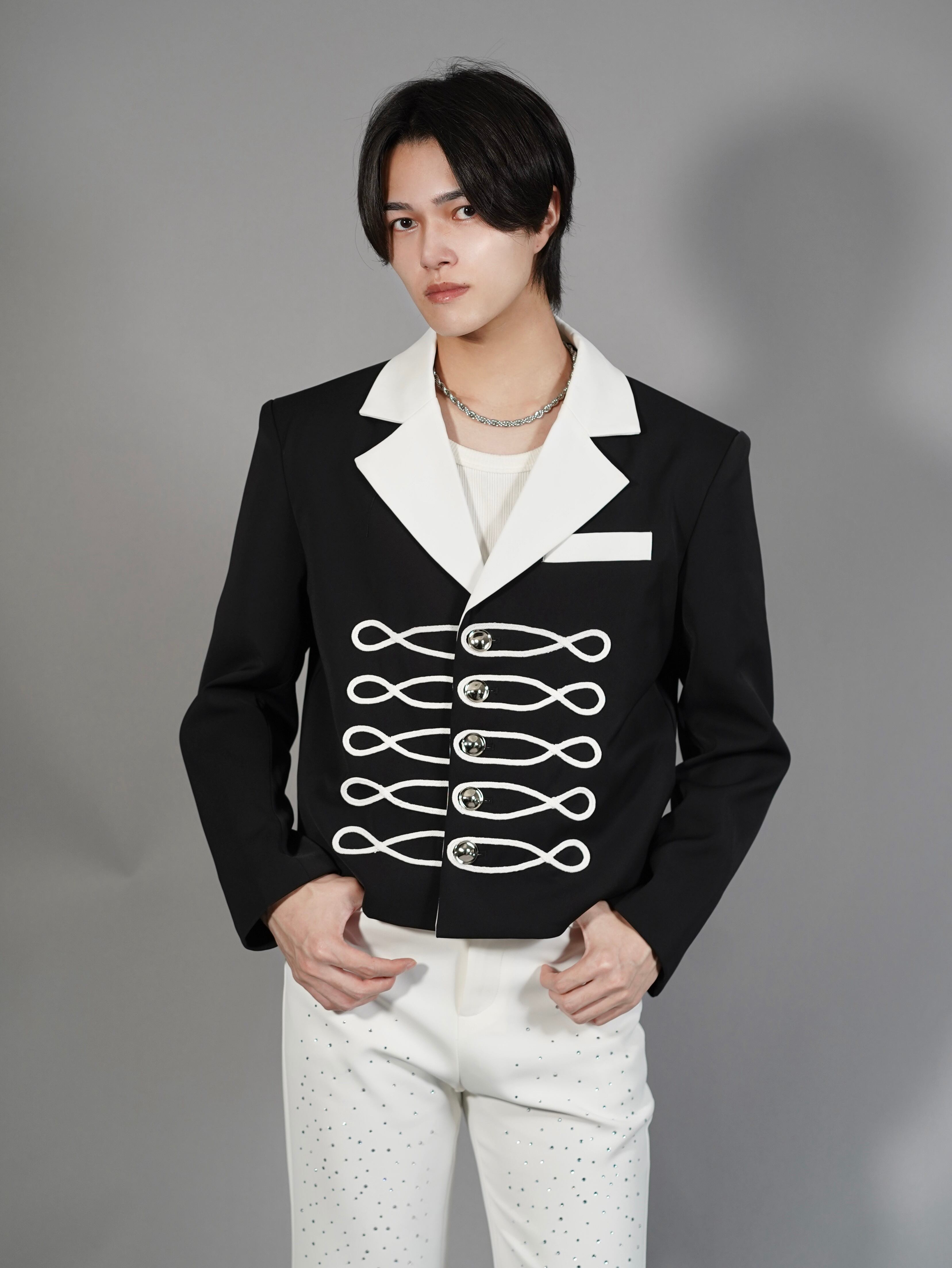 ALUDE SELECT】black gold tweed jacket | 【ALUDE】韓国メンズ