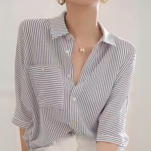 ストライプ シャツブラウス 　 U0034