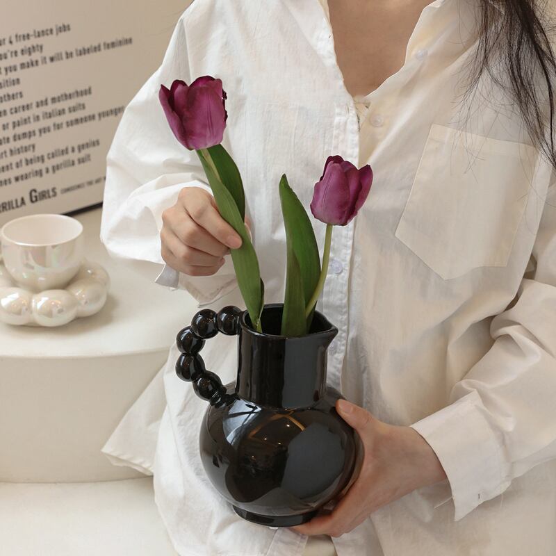 【VASE】高級感ミルクジャグ形セラミックベース