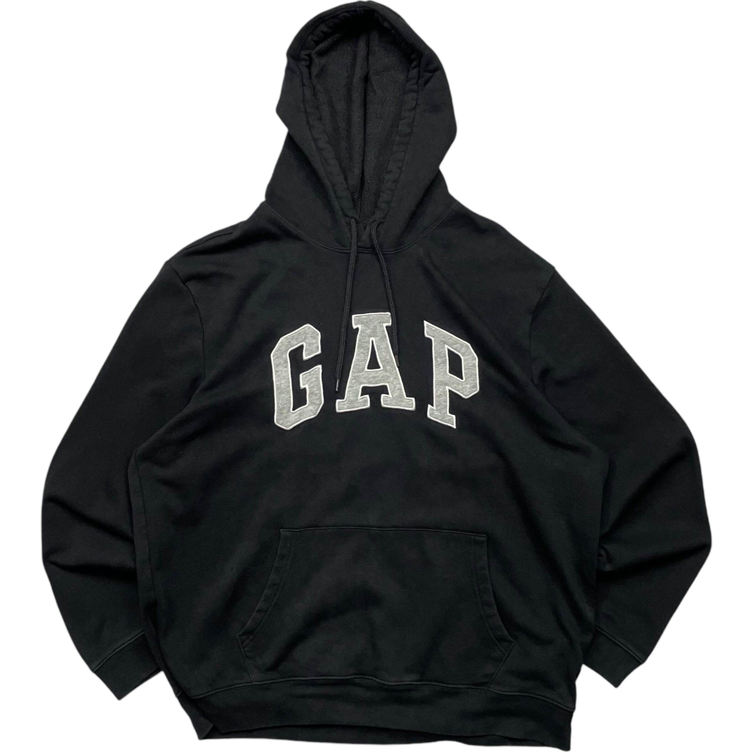 《XL》 OLD GAP オールドギャップ スウェット パーカー ロゴ ブラック 90年代 vintage no.4803