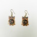 Vintage Cloisonne Owl Pirced Earrings