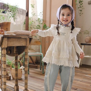 SALE花柄カラーリブＴシャツ