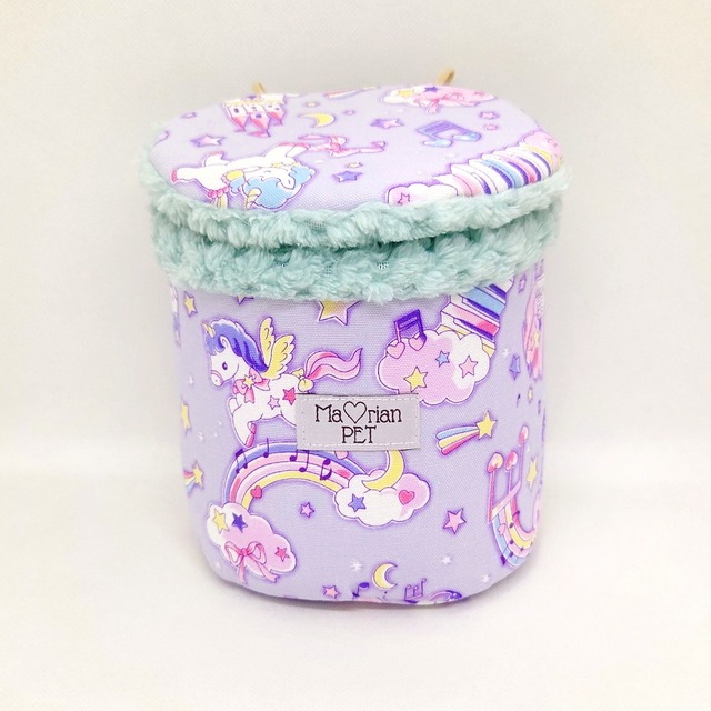 ドラム型ポーチ♡Sサイズ　ユニコーンミュージカル(ラベンダー)　オールシーズン　モモンガポーチ　1モモサイズ