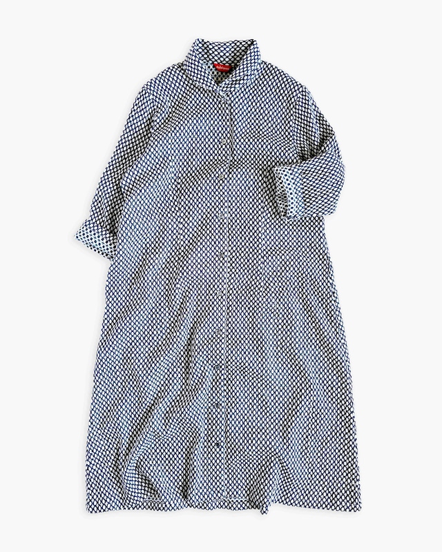 コットンタックシャツワンピース【blue×navy】