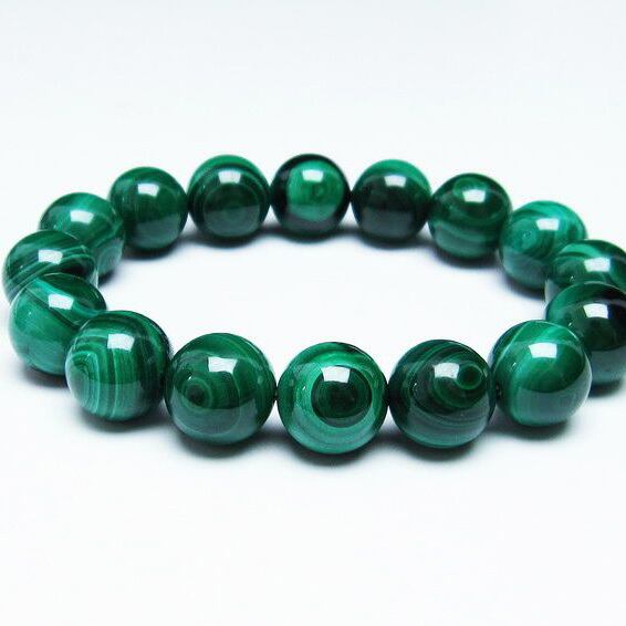 マラカイト ブレスレット 14mm 一点物 おまかせ便 111-29377