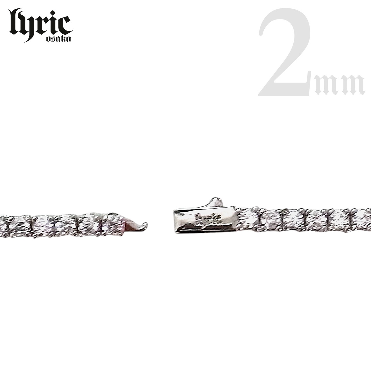 2mm 50cm  luxury tennis necklace silver