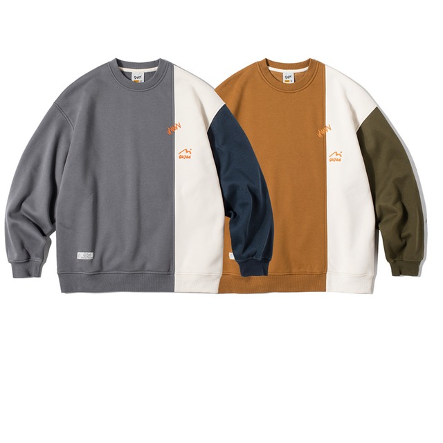 カラーブロック刺繍スウェット 2color N00244