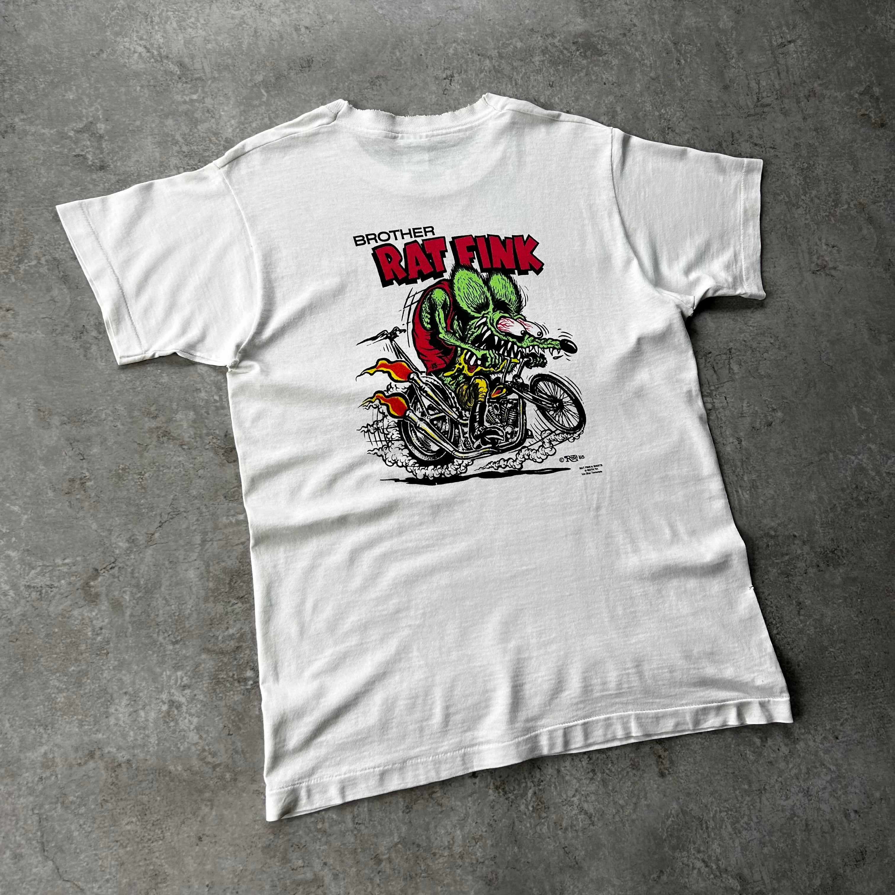90s フルーツオブザルーム tシャツ ラットフィンク 白 M エドロス