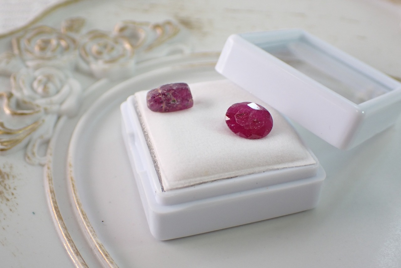 【原石セット】ルビー　1.62ct/2.16ct 　[C3-192]