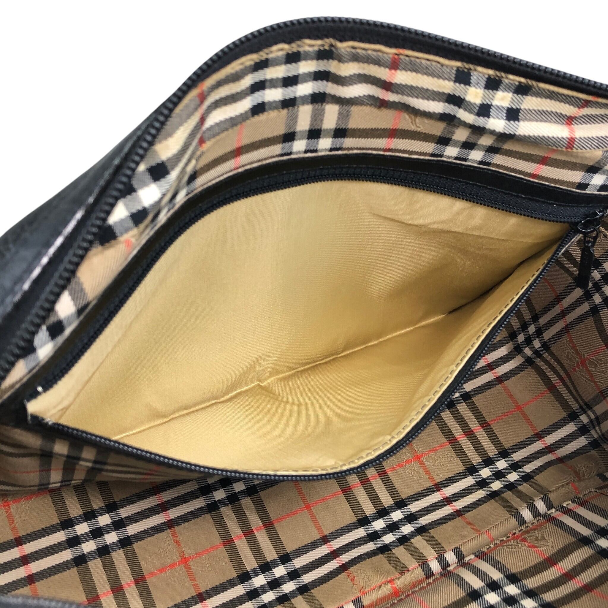 BURBERRY バーバリー ハンドバッグ ブラック ロゴ レザー ミニボストン