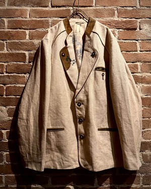 【Caka act3】Suede Leather Switching Vintage Tyrolean Jacket