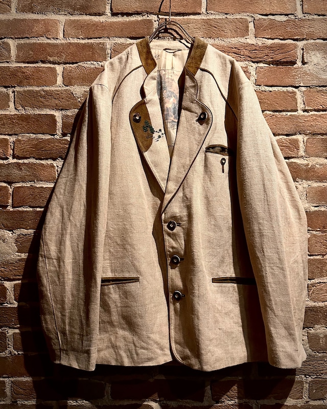 【Caka act3】Suede Leather Switching Vintage Tyrolean Jacket